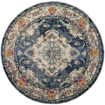 Safavieh Monaco Round Area RugNavy & Light Blue 3 x 3 ft. MNC243N-3R
